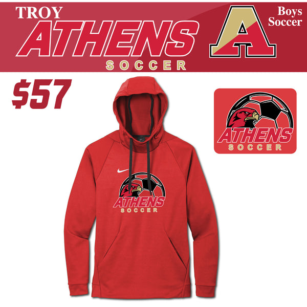 Troy Athens Boys Soccer Fall Nike Therma-FIT Pullover Fleece Hoodie