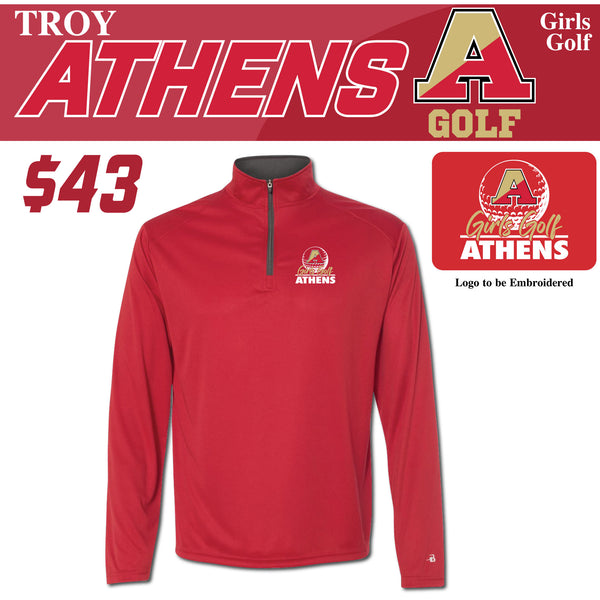 Troy Athens Girls Golf Fall 2023 Badger B-Core 1/4 Zip Pullover