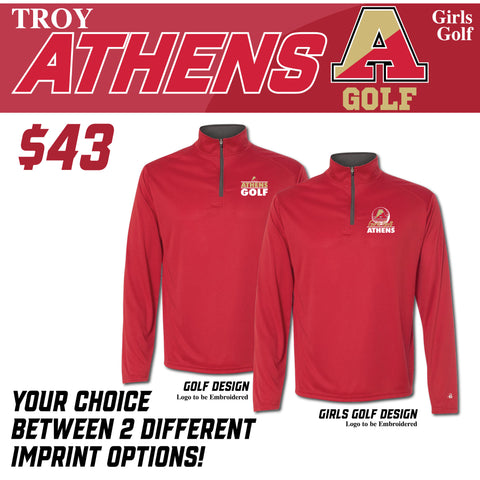 Troy Athens Girls Golf Fall 2023 Badger B-Core 1/4 Zip Pullover