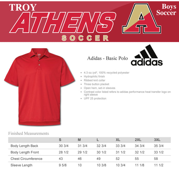 Troy Athens Boys Soccer Fall Adidas Basic Polo