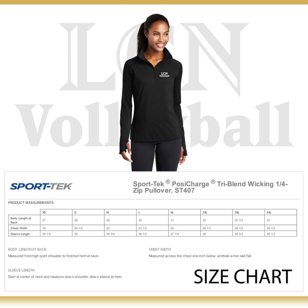 LCN Girls Volleyball / Stretch Quarter Zip Pullover / Ladies / LST850