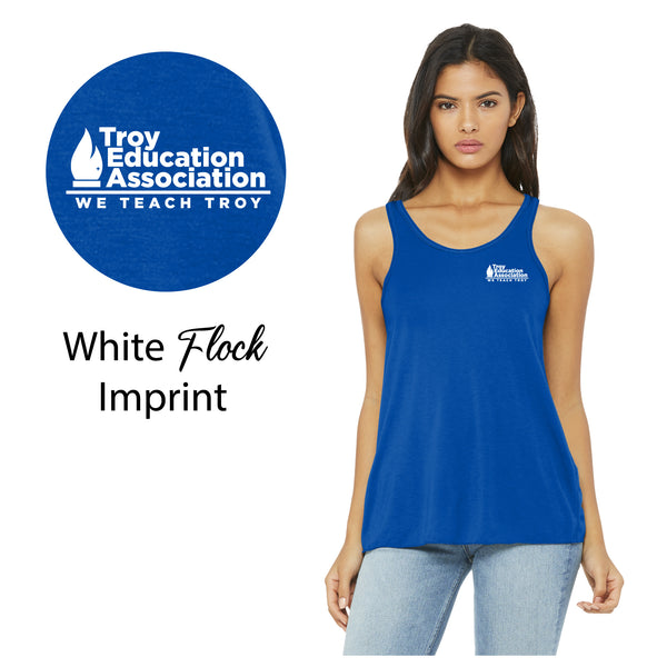 Troy Education Assoc. BELLA + CANVAS - Women's Flowy Racerback Tank - BC8800 / True Royal