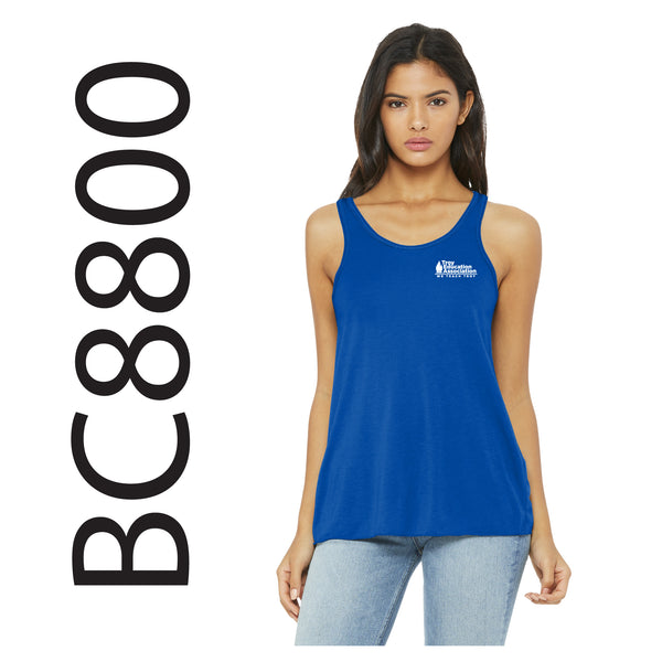 Troy Education Assoc. BELLA + CANVAS - Women's Flowy Racerback Tank - BC8800 / True Royal