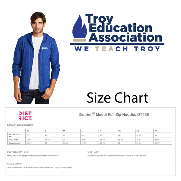 Troy Education Assoc. District ® Medal Full-Zip Hoodie DT565 / Deep Royal