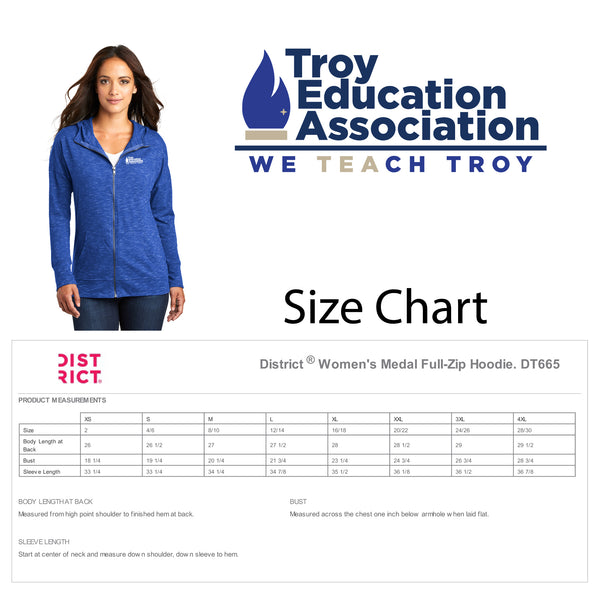 Troy Education Assoc. District ® Women's Medal Full-Zip Hoodie DT665 / Deep Royal