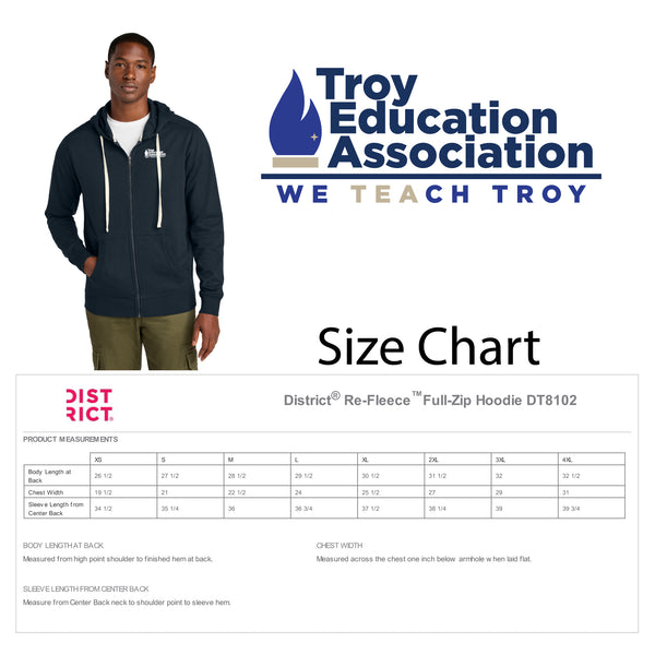 Troy Education Assoc. District® Re-Fleece™ Full-Zip Hoodie DT8102 / True Navy