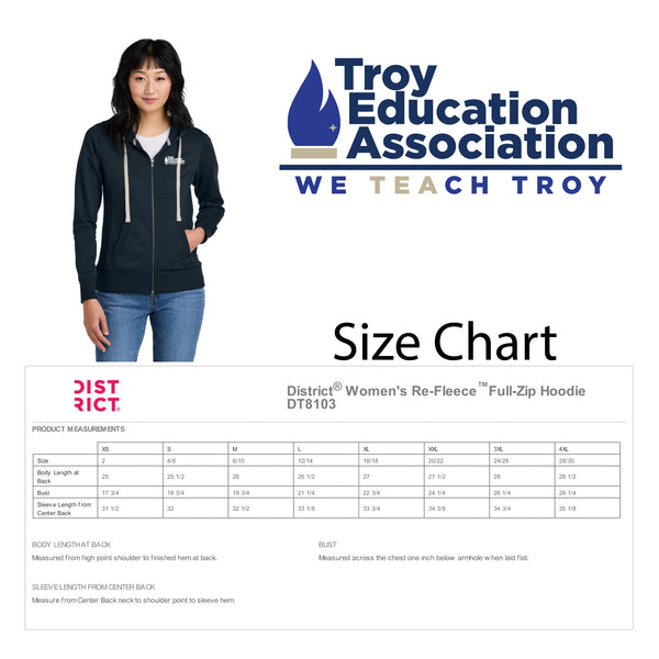 Troy Education Assoc. District® Women's Re-Fleece™ Full-Zip Hoodie DT8103 / True Navy