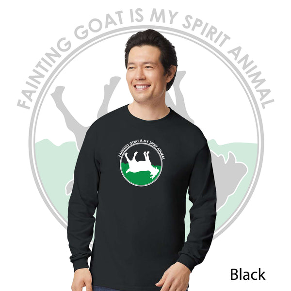 Fainting Goat Is My Spirit Animal Long Sleeve / Yoga / Spirit Animal Fashion / Animal Humor / Goat Graphic Tee