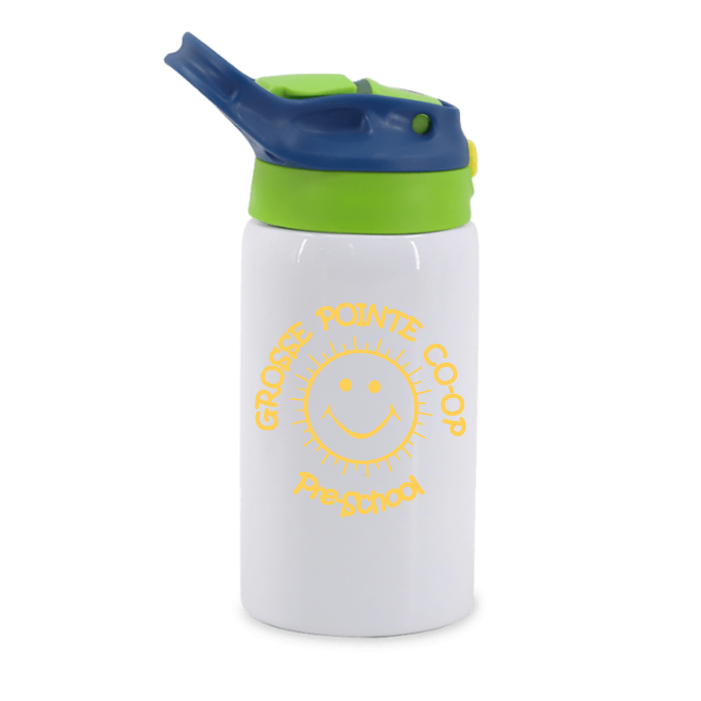 Grosse Pointe Co-Op 12oz White Stainless Steel Kids Bottle