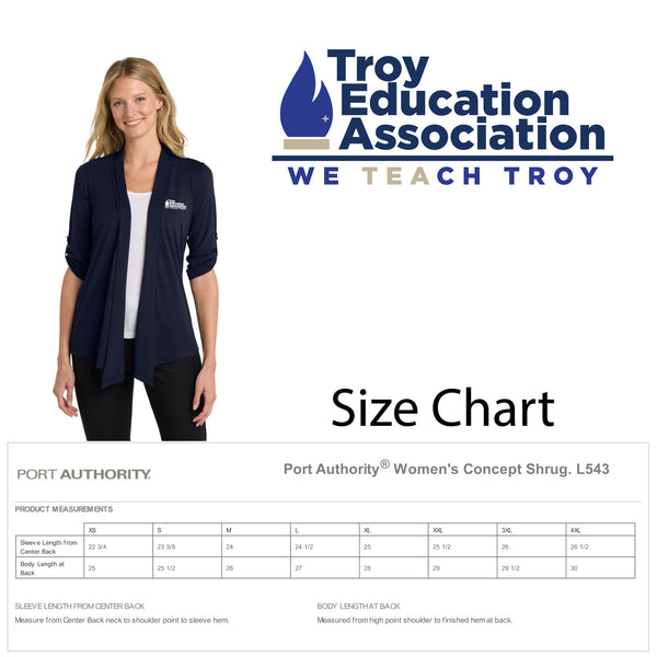 Troy Education Assoc. Port Authority® Women's Concept Shrug. L543 / Dress Blue Navy