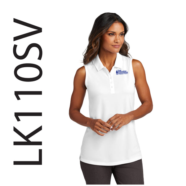 Troy Education Assoc. Port Authority® Women's Dry Zone® UV Micro-Mesh Sleeveless Polo LK110SV / White