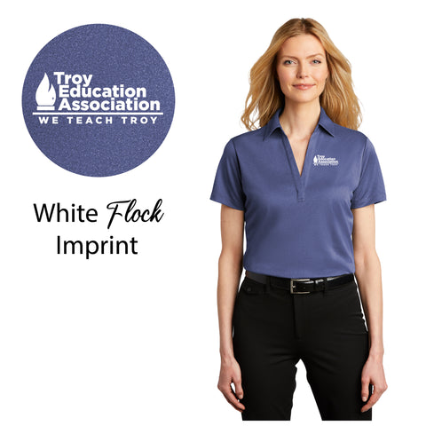 Troy Education Assoc. Port Authority ® Women's Heathered Silk Touch ™ Performance Polo LK542 / Royal Heather