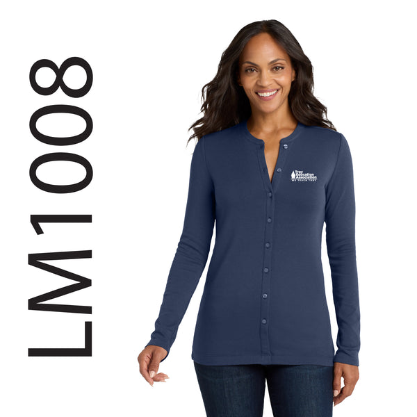 Troy Education Assoc. Port Authority® Women's Concept Stretch Button-Front Cardigan. LM1008 / Dress Blue Navy