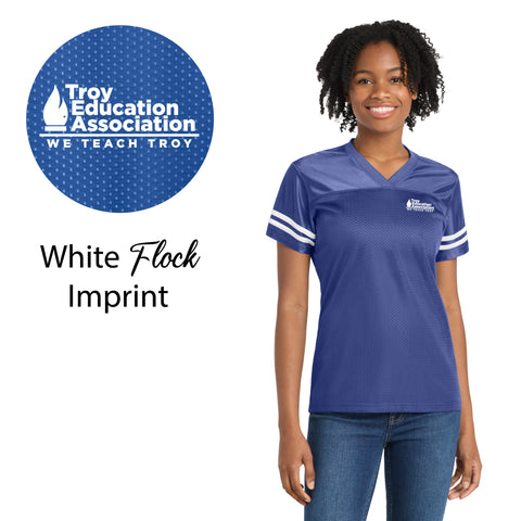 Troy Education Assoc. Sport-Tek® Women's PosiCharge® Replica Jersey. LST307 / True Royal/White