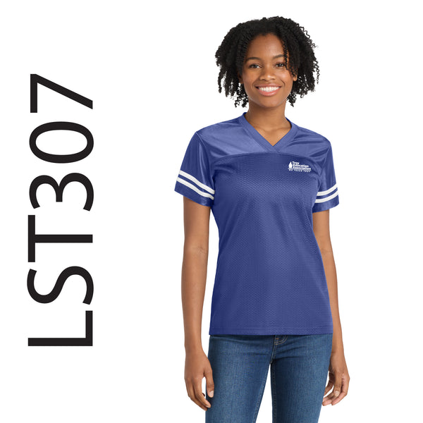 Troy Education Assoc. Sport-Tek® Women's PosiCharge® Replica Jersey. LST307 / True Royal/White