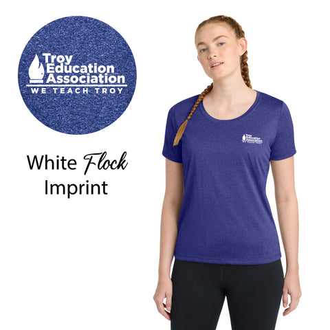 Troy Education Assoc. Sport-Tek® Women's Heather Contender™ Scoop Neck Tee. LST360 / Cobalt Heather