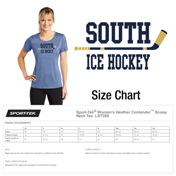 GPS Girls Ice Hockey / Women's Heather Contender™ Scoop Neck Tee / HTV logo