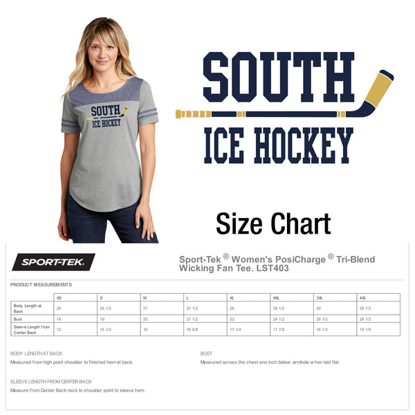 GPS Girls Ice Hockey / Women's Tri-Blend Wicking Fan Tee / HTV logo
