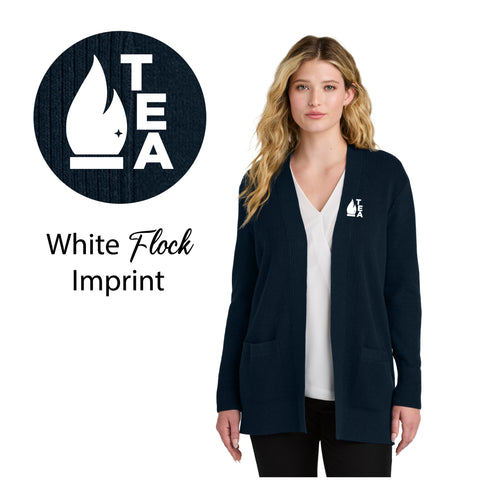 Troy Education Assoc. Port Authority® Women's Easy Care Open-Front Cardigan Sweater LSW2890 / River Blue Navy