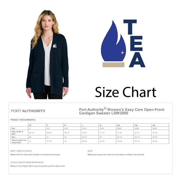 Troy Education Assoc. Port Authority® Women's Easy Care Open-Front Cardigan Sweater LSW2890 / River Blue Navy