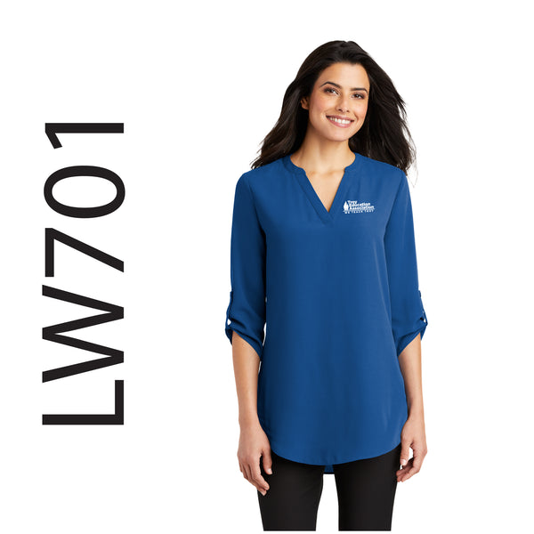 Troy Education Assoc. Port Authority® Women's 3/4-Sleeve Tunic Blouse LW701 / True Blue