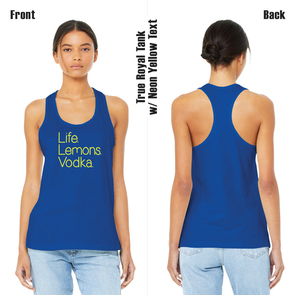 Life. Lemons. Vodka. Tank Top / Summer Vibes / Weekend Wear / Vodka Lover Gift / Happy Hour / Sustainable / Tropical Vibes / Beachy Vibes