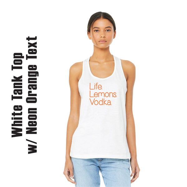 Life. Lemons. Vodka. Tank Top / Summer Vibes / Weekend Wear / Vodka Lover Gift / Happy Hour / Sustainable / Tropical Vibes / Beachy Vibes