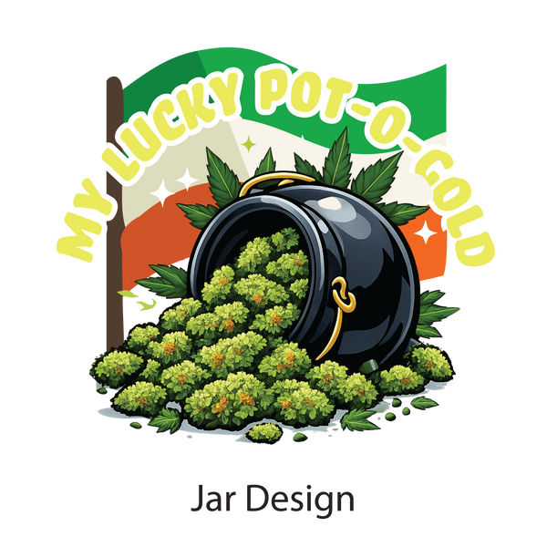 "My Lucky Pot-O-Gold" 14 oz. Stash Jar + Free Sticker