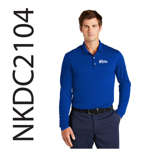 Troy Education Assoc. Nike Dri-FIT Micro Pique 2.0 Long Sleeve Polo NKDC2104 / Game Royal