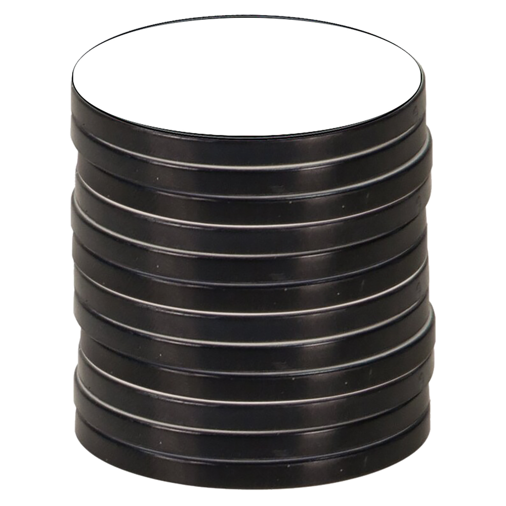 1 1/2" White Sublimatable Poker Chip with Black Edge