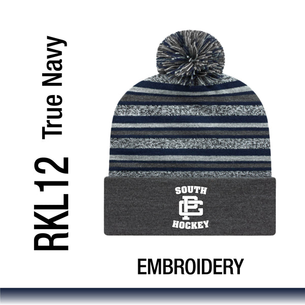 GPS Girls Ice Hockey / Striped Beanie / Embroidery