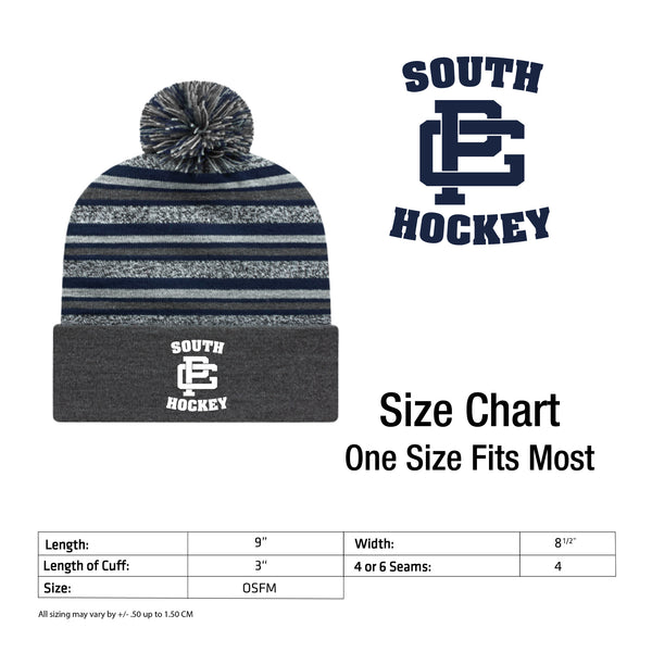 GPS Girls Ice Hockey / Striped Beanie / Embroidery