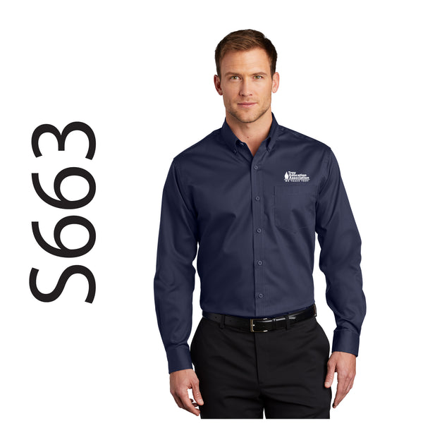 Troy Education Assoc. Port Authority® SuperPro™ Twill Shirt. S663 / True Navy