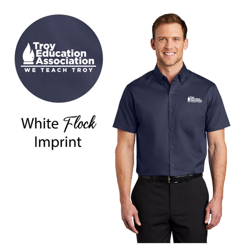 Troy Education Assoc. Port Authority® Short Sleeve SuperPro™ Twill Shirt S664 / True Navy