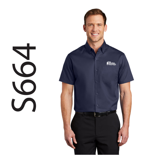 Troy Education Assoc. Port Authority® Short Sleeve SuperPro™ Twill Shirt S664 / True Navy