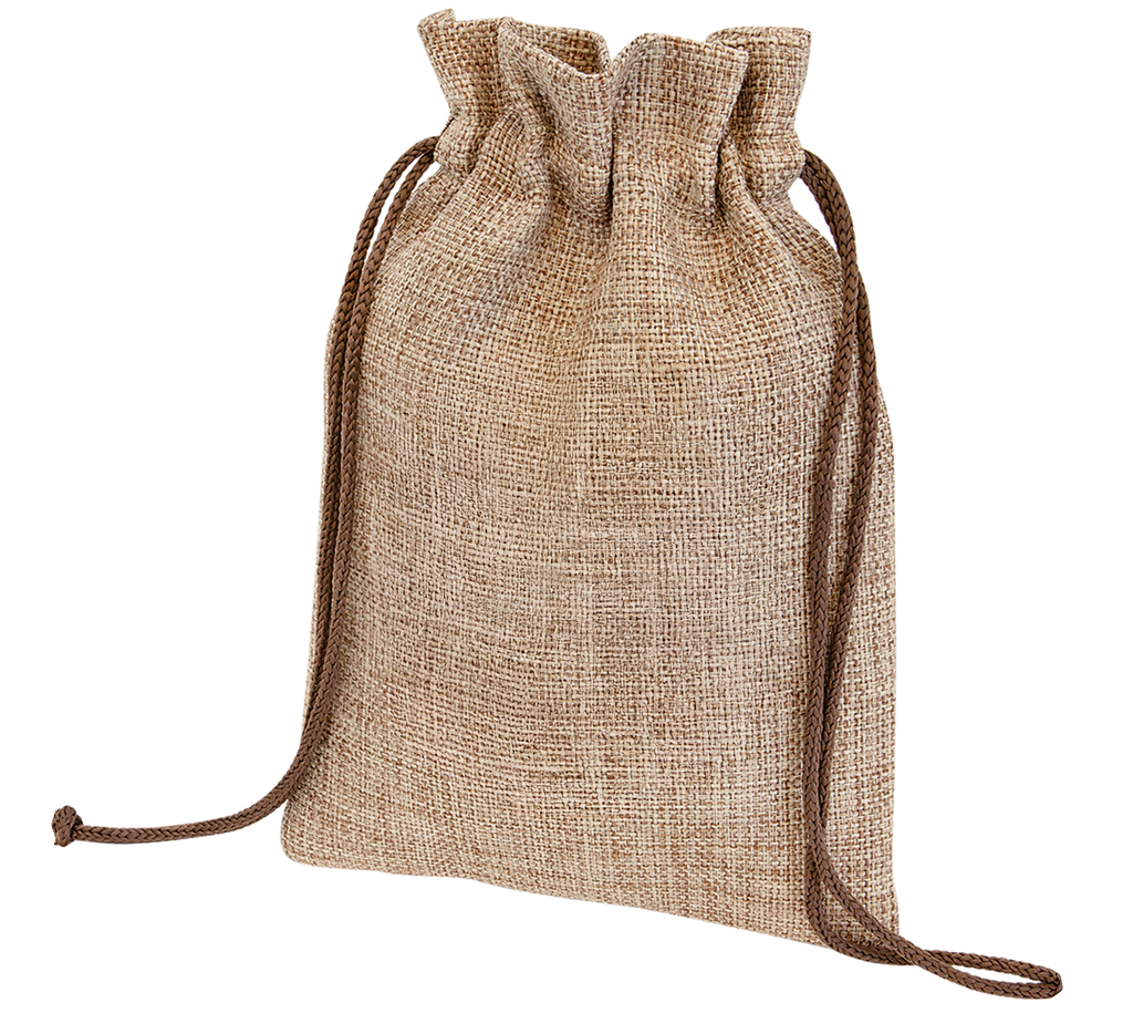 6 1/4" x 9" Sublimatable Burlap Drawstring Bag