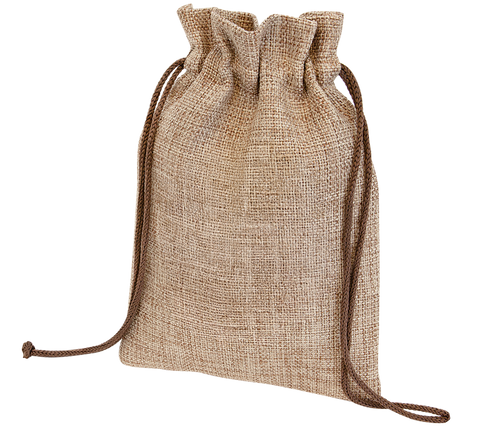 6 1/4" x 9" Sublimatable Burlap Drawstring Bag