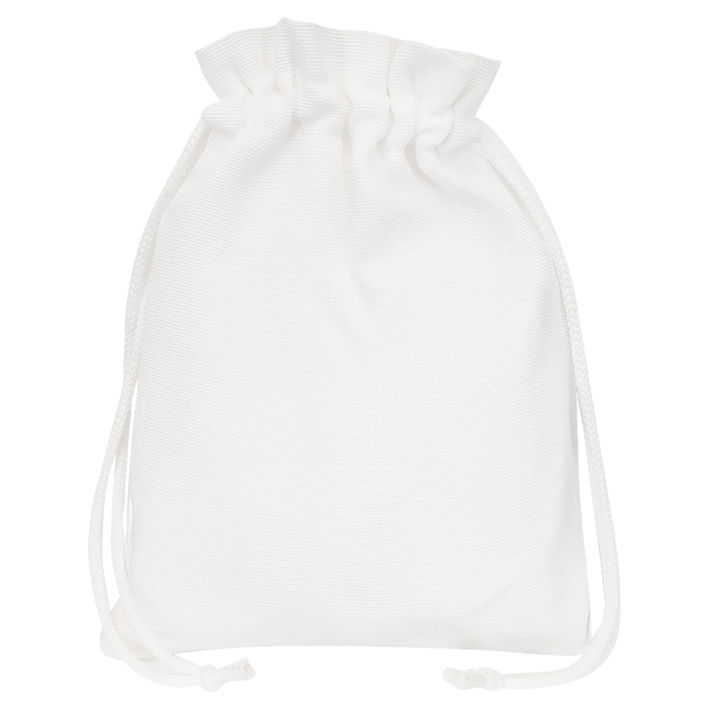 6 1/4" x 9" White Canvas Drawstring Bag