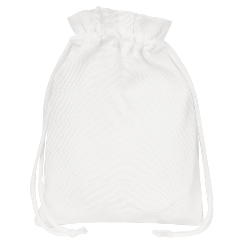 6 1/4" x 9" White Canvas Drawstring Bag