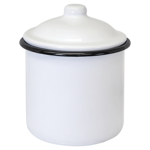 6.25" x 4.7" White/Black Canister with Lid