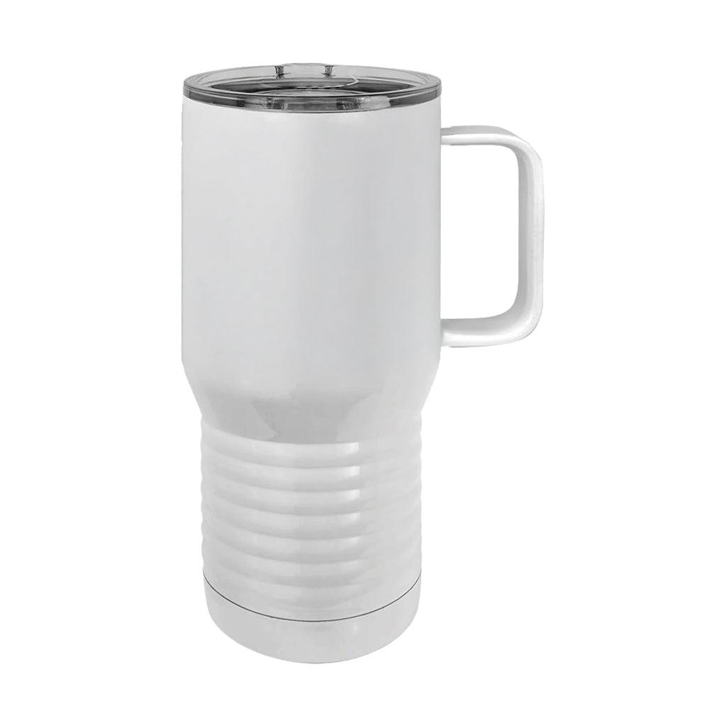 20 oz. White Insulated Travel Mug with Slider Lid