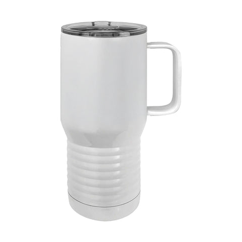 20 oz. White Insulated Travel Mug with Slider Lid