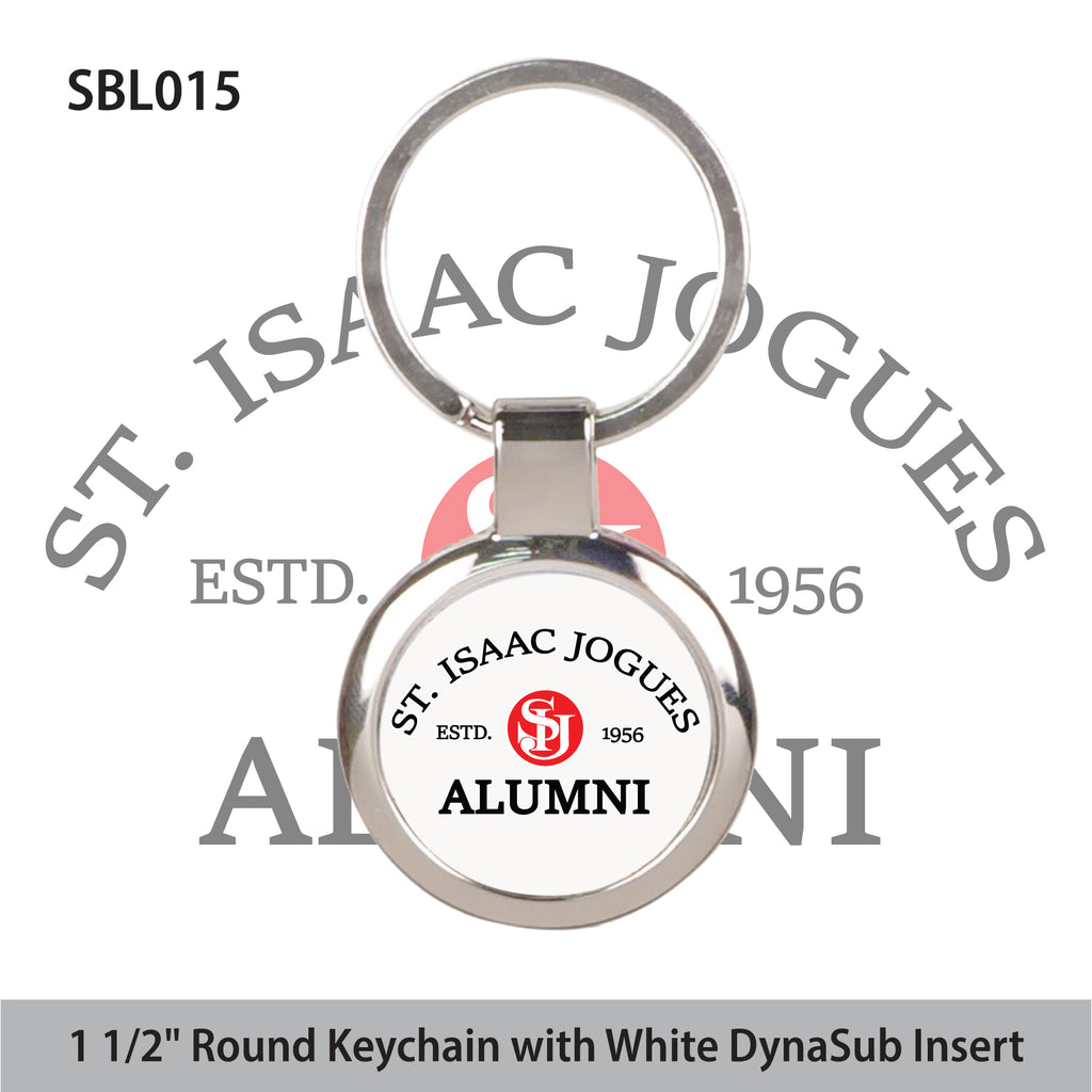 St. Isaac Jogues Alumni - 1 1/2" Round Keychain with White DynaSub Insert