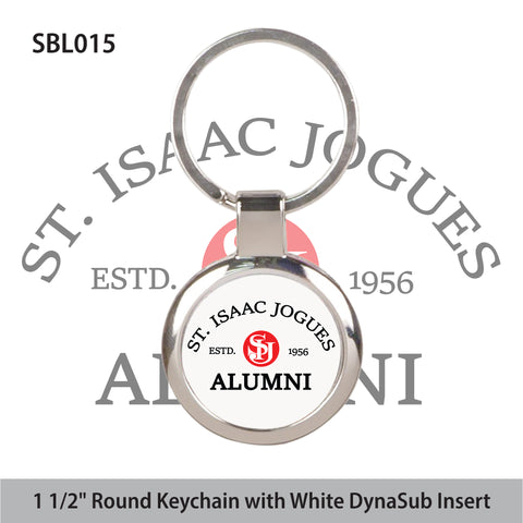 St. Isaac Jogues Alumni - 1 1/2" Round Keychain with White DynaSub Insert