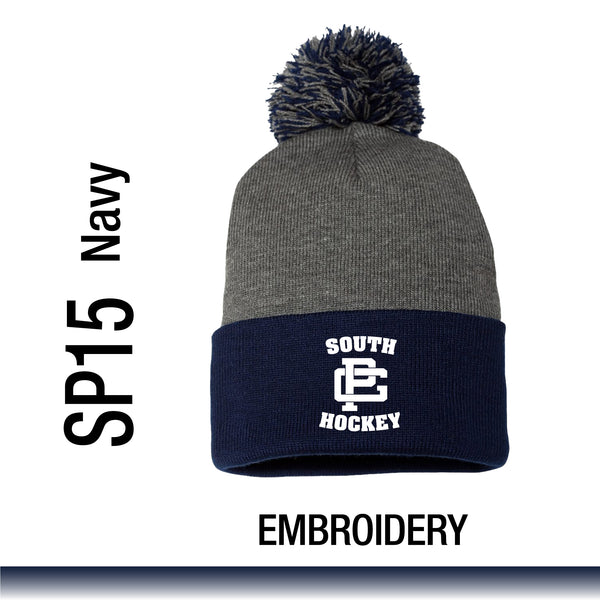 GPS Girls Ice Hockey / Pom-Pom Cuffed Beanie / Embroidery