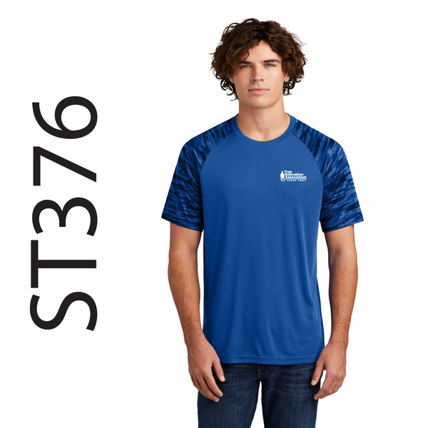 Troy Education Assoc. Sport-Tek® Drift Camo Colorblock Tee. ST376 / True Royal