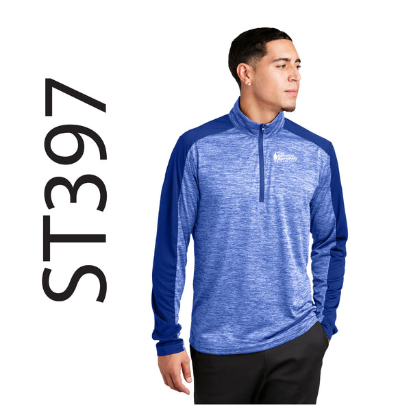 Troy Education Assoc. Sport-Tek® PosiCharge® Electric Heather Colorblock 1/4-Zip Pullover. ST397 / True Royal Electric-True Royal