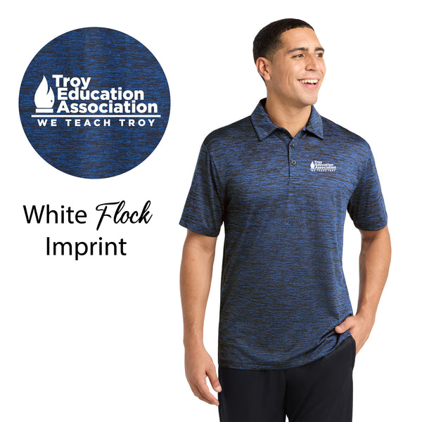 Troy Education Assoc. Sport-Tek® PosiCharge® Electric Heather Polo. ST590 / Dark Royal/Black Electric