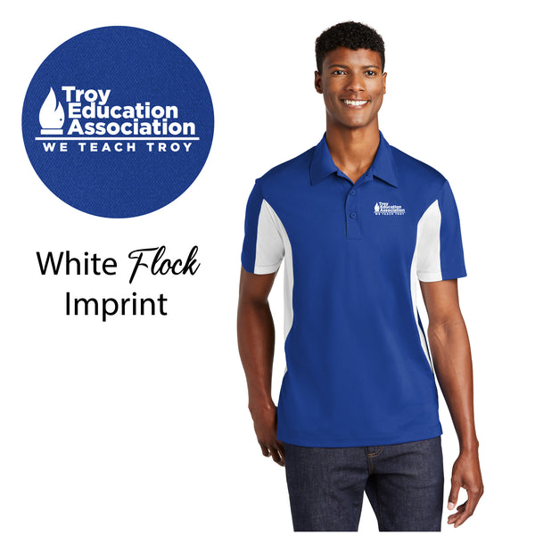 Troy Education Assoc. Sport-Tek® Side Blocked Micropique Sport-Wick® Polo ST655 / True Royal-White