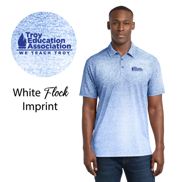 Troy Education Assoc. Sport-Tek ® Ombre Heather Polo. ST671 / White/True Royal